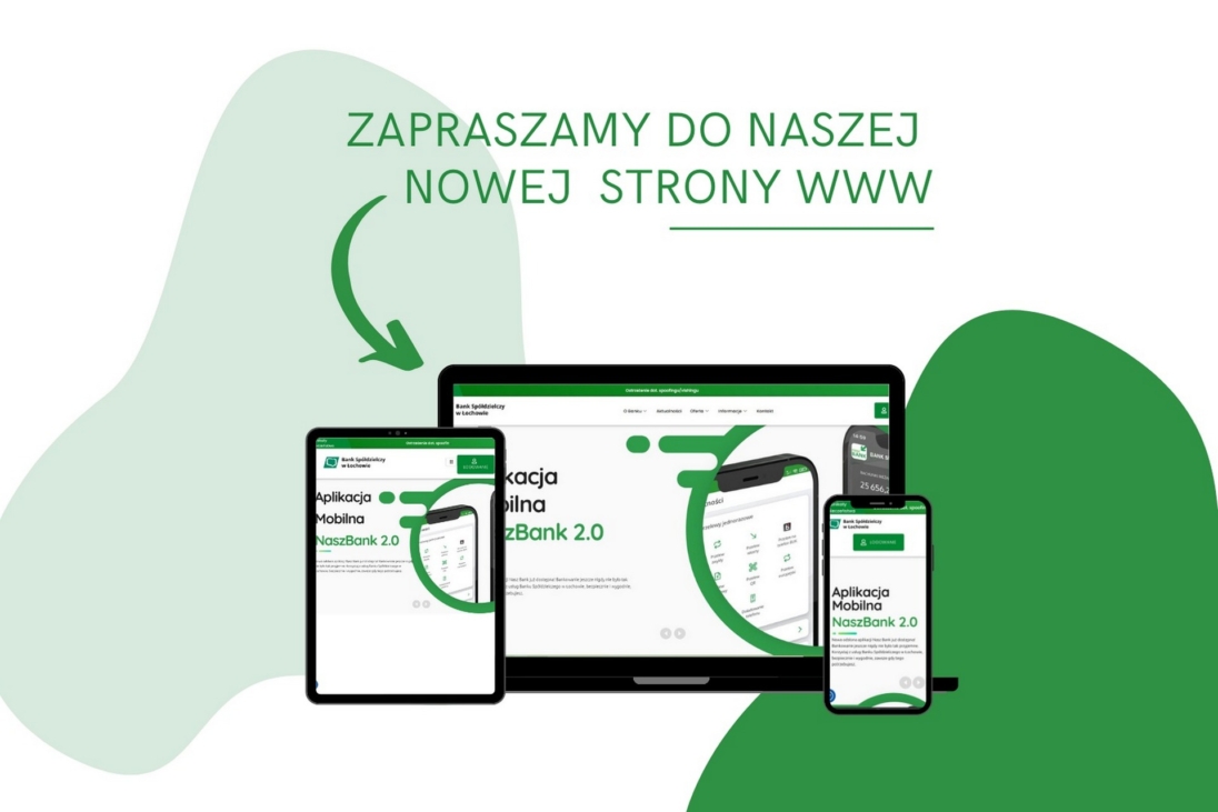 zaproszenie na stronę www, wizualizacja na laptopie, smartfonie i tablecie