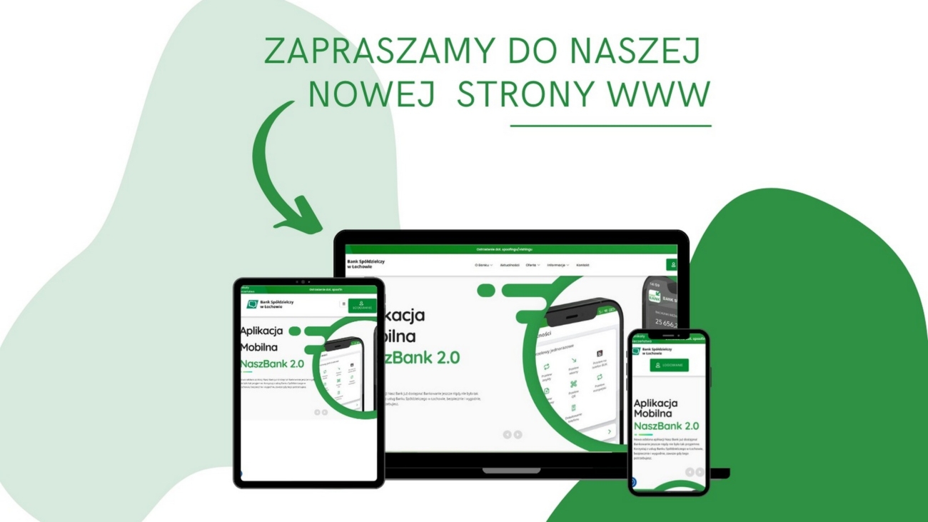 zaproszenie na stronę www, wizualizacja na laptopie, smartfonie i tablecie