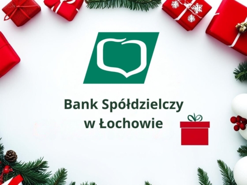 logo banku na tle prezentów