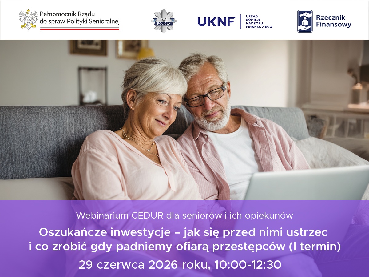 Webinarium CEDUR dla seniorów – 29 czerwca 2026 roku