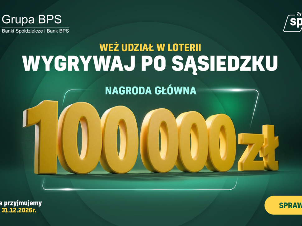 baner loterii dla klientów banku spółdzielczego
